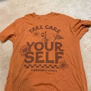 American Eagle Outfitters Orange Graphic Tee